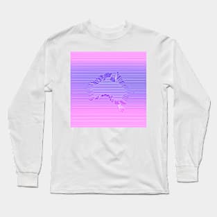 Vapourwave Aesthetic Australia Map Long Sleeve T-Shirt